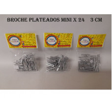 BROCHE MADERA PLATEADO 3cm x24   21825