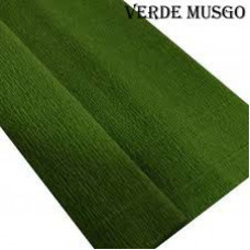PAPEL CREPE 50cm x 2mts x10hjs VERDE MUSGO