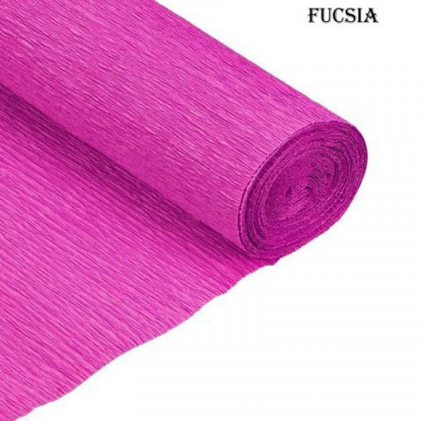 PAPEL CREPE 50cm x 2mts x10hjs FUCSIA