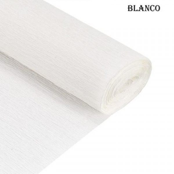 PAPEL CREPE 50cm x 2mts x10hjs BLANCO