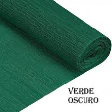 PAPEL CREPE 50cm x 2mts x10hjs VERDE OSCURO