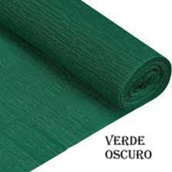 PAPEL CREPE 50cm x 2mts x10hjs VERDE OSCURO