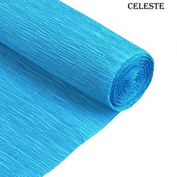 PAPEL CREPE 50cm x 2mts x10hjs CELESTE