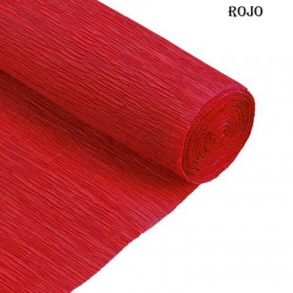 PAPEL CREPE 50cm x 2mts x10hjs ROJO