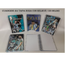 CUADERNO A4 T/D 120hjs RAYADA MESSI ARGENTINA