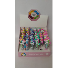 LAPICERA GEL UNICORNIO 4 COLORES 10cm   34335