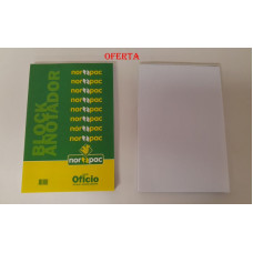 BLOCK ANOTADOR OFICIO 21x30cm LISO 120hjs NORPAC  B120OF FTA