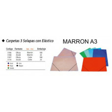 CARPETA 3 SOLAPAS MARRON A3 5112  CARTOPEL