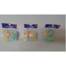 CLIP PLASTICO CORAZON PASTEL X 50 LIGGO