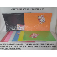 CARTULINA 45X63 PAQUETE X 25 HOJAS  SKYCOLOR