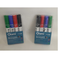 MARCADOR PIZARRA X 4 RECARGABLE MPI230  OLAMI