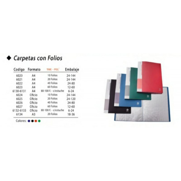 CARPETA  A3 20 FOLIOS 6134-CARTOPEL