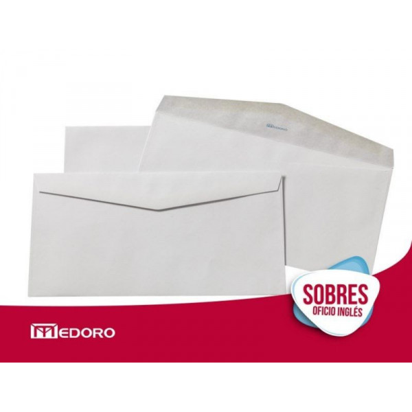 SOBRE OF INGLES 12X23.5  PAPEL OBRA  80gr CJA X500 1385 MEDORO
