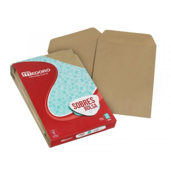 SOBRE BOLSA 14X21  PAQ X100 MANILA REC 6523 MEDORO