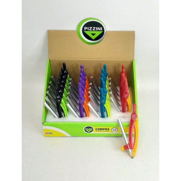 COMPAS ESCOLAR PLASTICO C/LAPIZ X24  PK120L  PIZZINI
