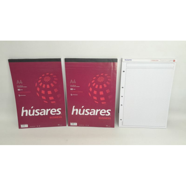BLOCK A4 CUADRICULADO 80HJS 90GR  5 PERF 6335 HUSARES