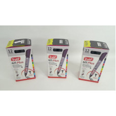 MARCADOR PERM RECARG 411 P/RED X12 NEGRO 6521 TRABI