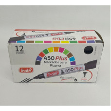 MARCADOR P/PIZ RECARG 450 P/RED X12 NEGRO 9521 TRABI