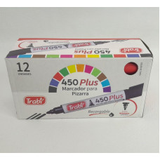 MARCADOR P/PIZ RECARG 450 P/RED X12 ROJO 9523 TRABI