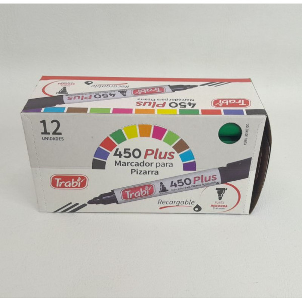 MARCADOR P/PIZ RECARG 450 P/RED X12 VERDE 9524 TRABI
