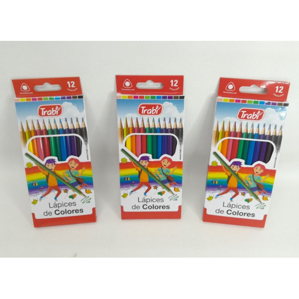 LAPIZ RESINA COLOR X 12 LARGOS 7892 TRABI