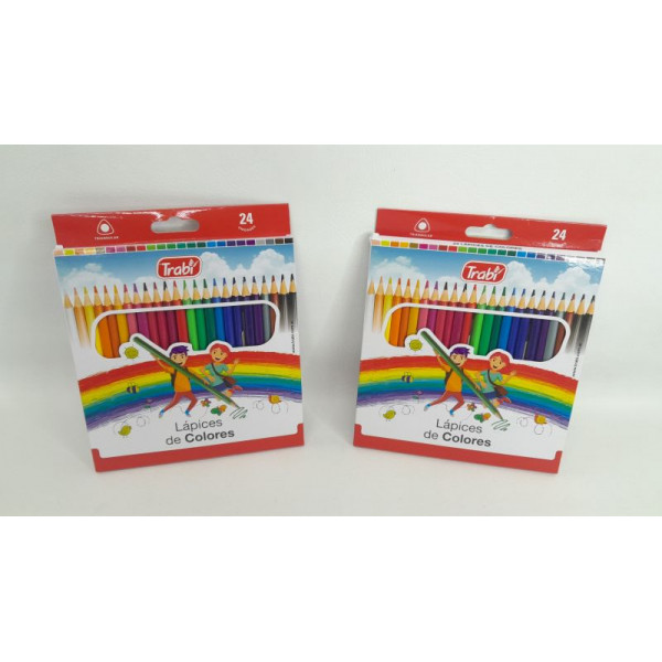LAPIZ RESINA COLOR X 24 LARGOS 7893 TRABI