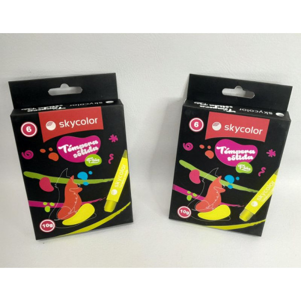 TEMPERA SOLIDA FLUO 10GR X6 JJ01030-6F SKYCOLOR