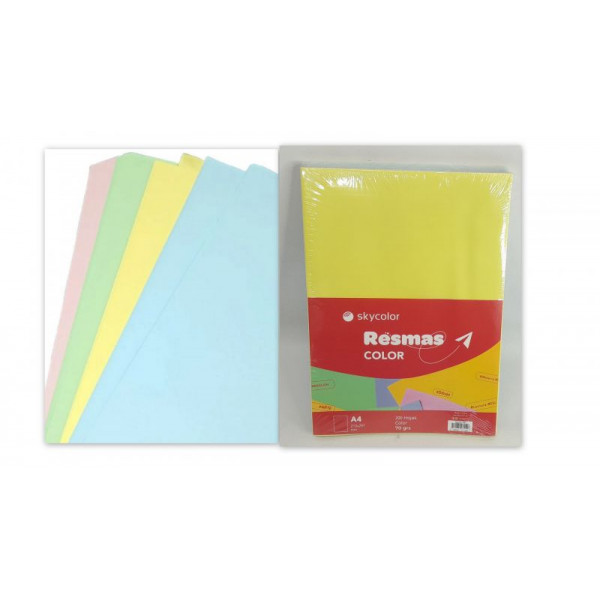 RESMA A4 70GR 200HJS COLOR SURT PA470C-200 SKYCOLOR