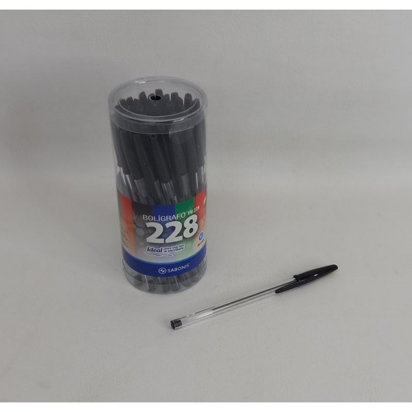 BOLIGRAFO NEGRO 0.7MM TUBO X36 228N  SABONIS