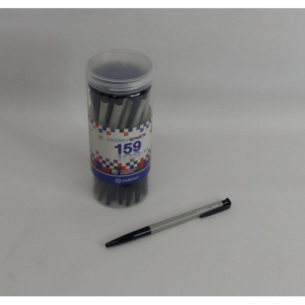 BOLIGRAFO NEGRO RET 0.7MM  X24 159N SABBONIS