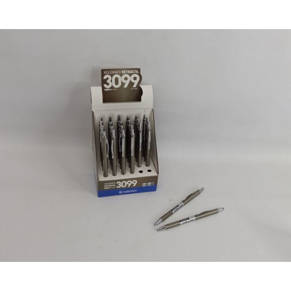 BOLIGRAFO NEGRO METALICO RET 0.7MM  X24 3099N SABBONIS