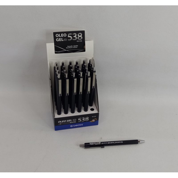 BOLIGRAFO OLEO GEL NEGRO RET 0.5MM  X24 538N SABONIS