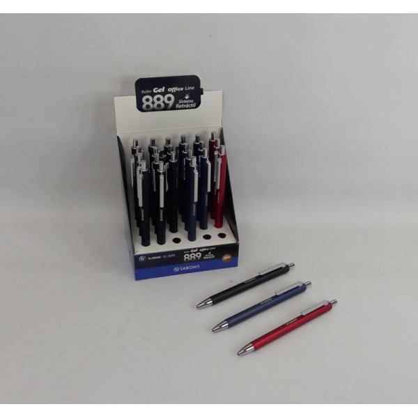 BOLIGRAFO GEL NEGRO RET 0.7MM X24 GL889N SABBONIS