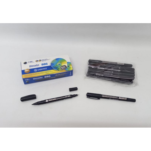 MARCADOR NEGRO DOBLE PUNTA X12 886N SABBONIS