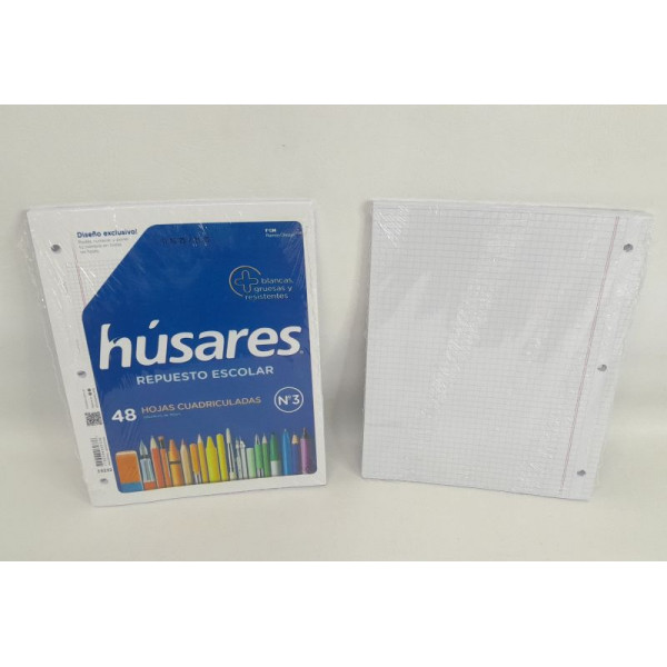 REPUESTO ESCOLAR 48HJS CUADRICULADA 90GR 6233