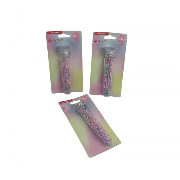 BROCHES CLIPS 28MM X60 PASTEL EN TUBO HRC2207-60 SKYCOLOR