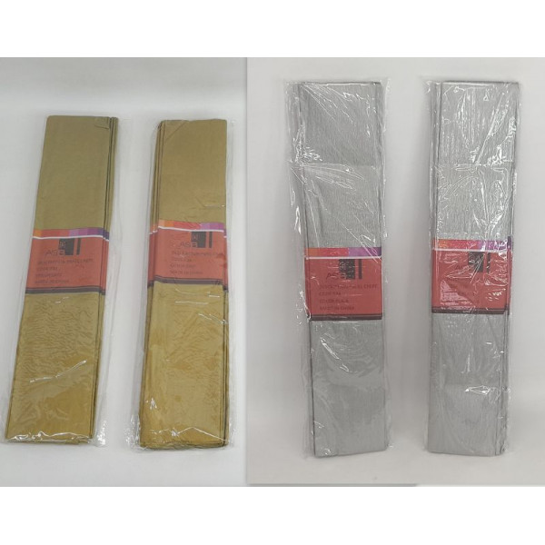 PAPEL CREPRE IMPRESO ORO / PLATA X10  64/538  ASB