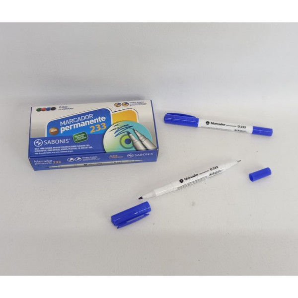 MARCADOR D/PUNTA PERM  AZUL X12  MD233 SABONIS