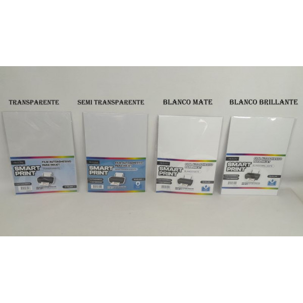 FILM ADHESIVO INJET A4 X10 TRASP Y SEMI/BCO MATE Y BRILL
