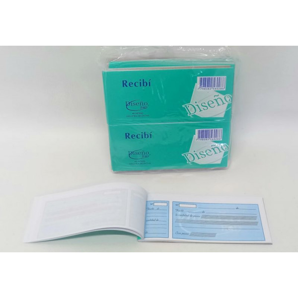 TALONARIO RECIBO CHICO 40HJS 282 DISEÑO