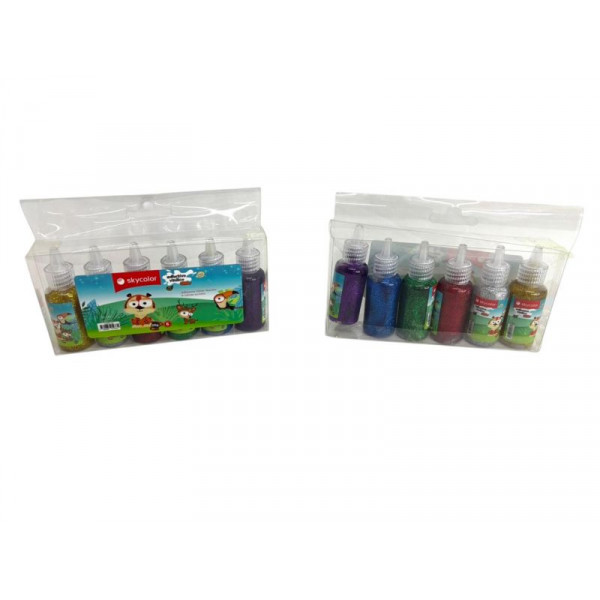ADHESIVO GLITTER 20gr X6 SURT JJ50216-30 SKYCOLOR