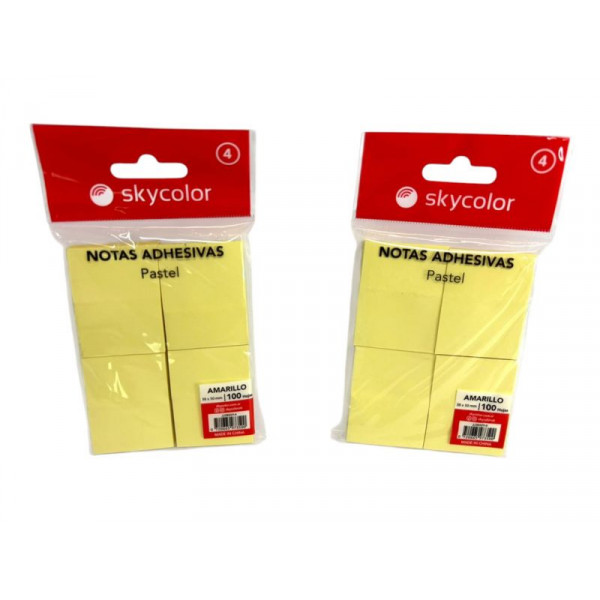 NOTAS ADHESIVAS 38X50 X100 AMARILLAS JJ380Y-4 SKYCOLOR