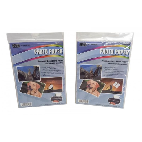 PAPEL FOTO A4 ADHESIVO 135gr  X20hjs 16516 REX