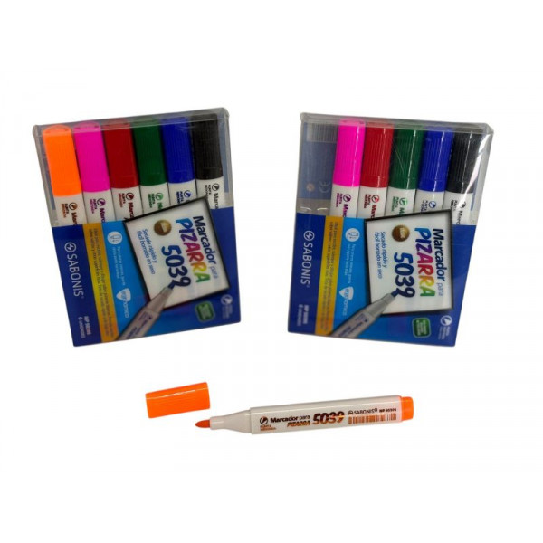 MARCADOR PARA PIZARRA  P/RED SURTIDOS X6  5039 SABONIS