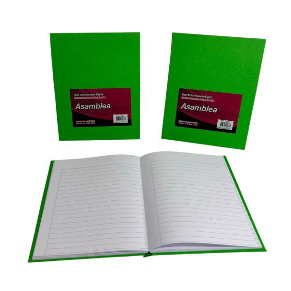 CUADERNO 19X23.5 RAYADO 98hjs 90gr T/D VERDE MANZANA 436 ASAMBLEA