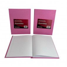 CUADERNO 19X23.5  RAYADO 98hjs 90gr T/D ROSA 421  ASAMBLEA