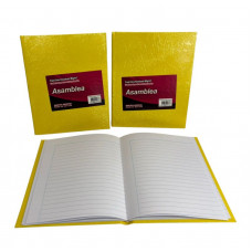 CUADERNO 19X23.5  RAYADO 48hjs 90gr T/D AMARILLO 424  ASAMBLEA