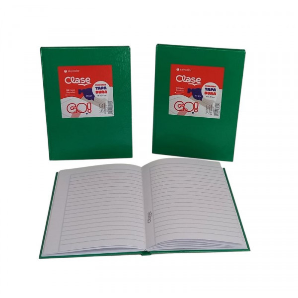 CUADERNO 16X21 T/D VERDE 98hjs RAY 90grs  CC90AG-98  SKYCOLOR