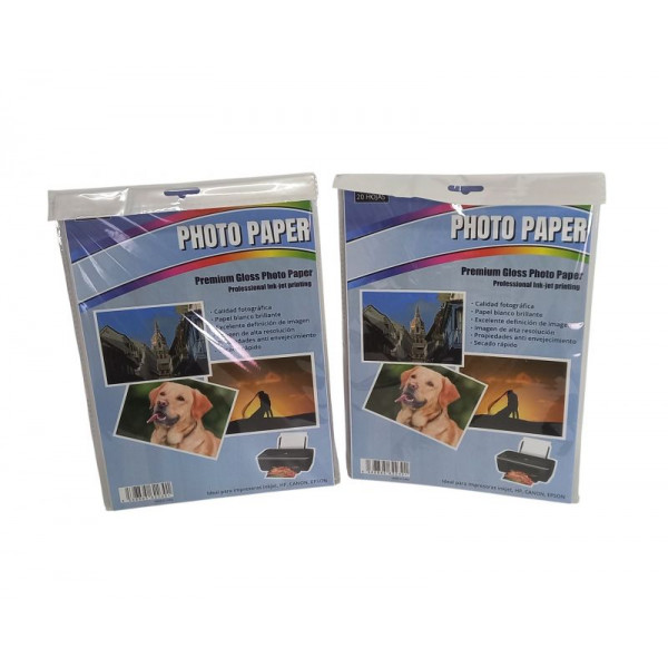 PAPEL FOTO A4 230grs X20hjs GLOSSY INK JET  16514  REX