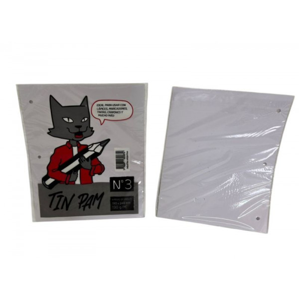 REPUESTO DIBUJO N3 BLANCO X6hjs 130grs (PAQ X16) 0686 NICEN